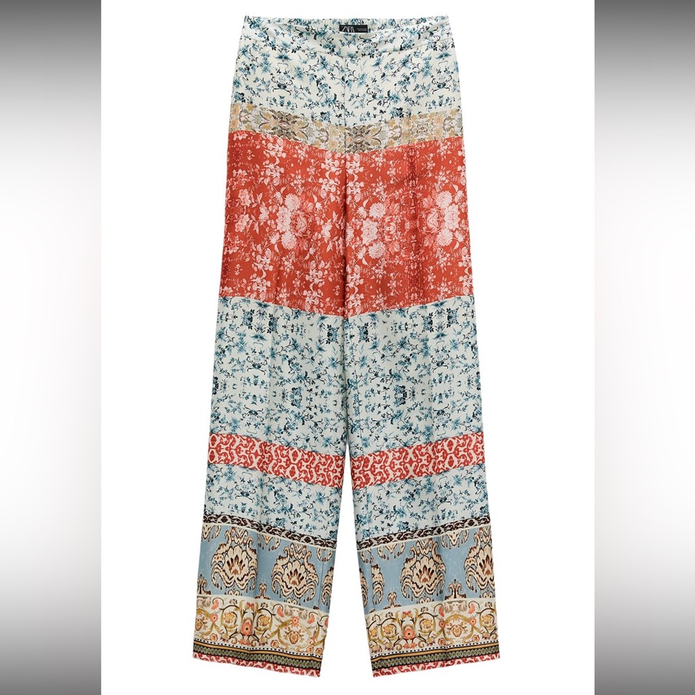 Zara Flowy Patterned Pants